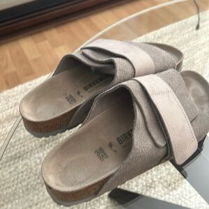 Grey suede Birkenstocks. 38 Narrow.